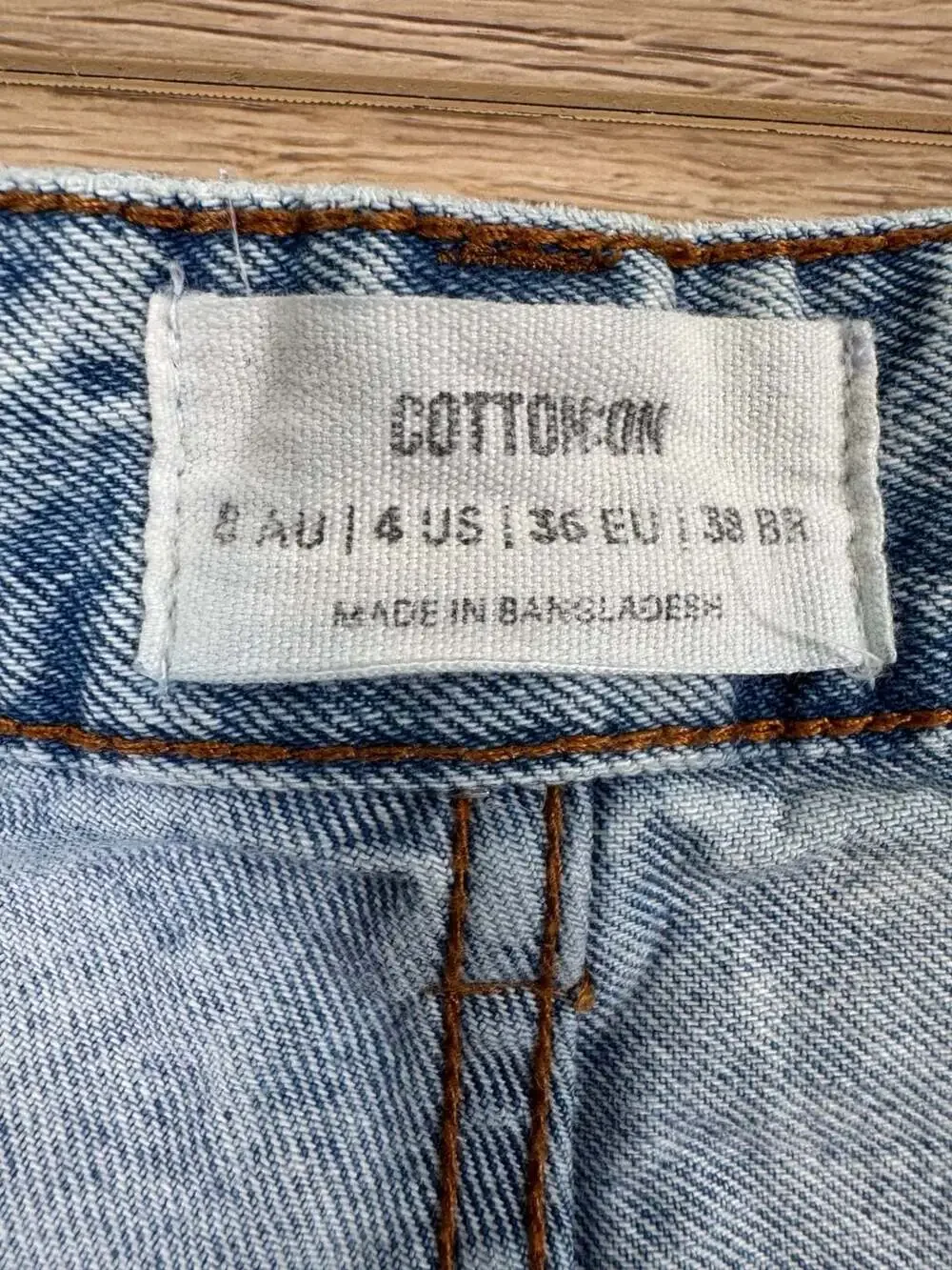 Cotton On Carpenter Jeans Womens 4 Acid Wash Blue High Rise Wide Leg Utility